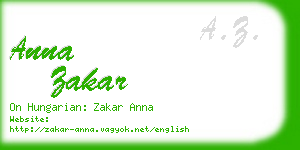 anna zakar business card